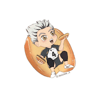 ansoen_b bread hot dog haikyuu bokuto Sticker