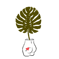 bossdotty booty butt plants leaf Sticker