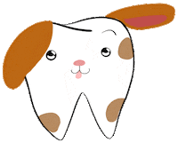 Happimola dog eyes blink teeth Sticker