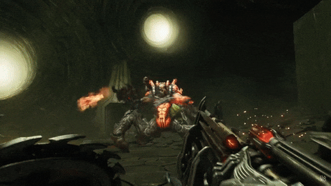 mattlongname giphyupload doom dark ages shield throw GIF