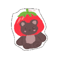 Bear Strawberry Sticker by Casol