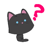 felinia cat black question doubt Sticker