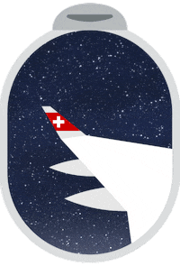night fly Sticker by Swiss International Air Lines