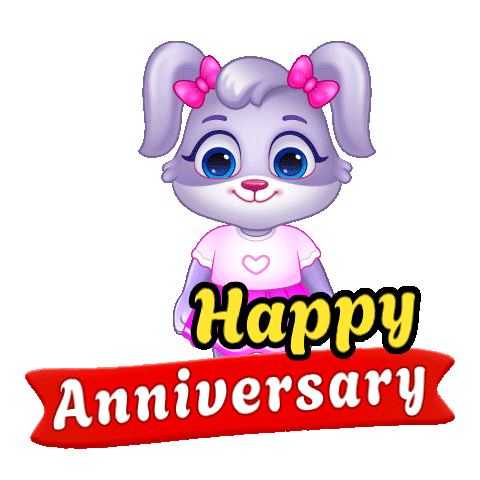 Happy Anniversary Couple Sticker by Lucas and Friends by RV AppStudios