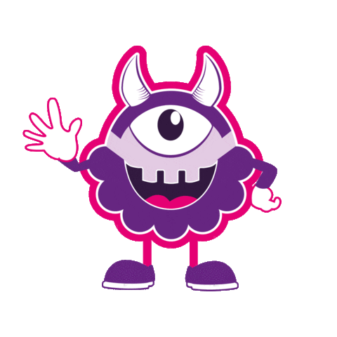 LouriBike happy pink wave monster Sticker