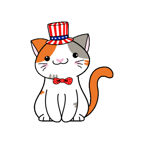 American Cute Cat Sticker by Petique, Inc.