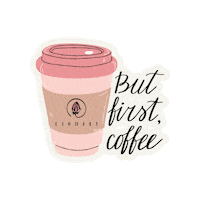 Pink Coffee Sticker by Lionart