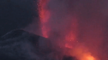Volcanic Eruptions Light Early Morning Sky on La Palma