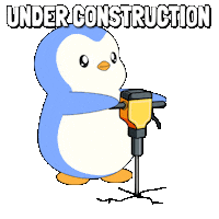 Please Stand By Under Construction Sticker by Pudgy Penguins