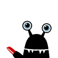 RedLipstickMonster hello hi red black Sticker