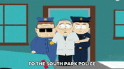 scared police GIF by South Park 