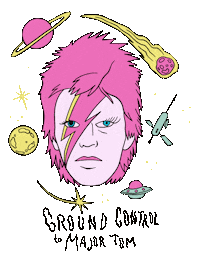 David Bowie Sticker by Major Tom