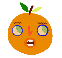 Clemens Den Exter Clementine Fruit Orange Clementine Cute Eyes Blink Face Character Sticker by Clemens Den Exter