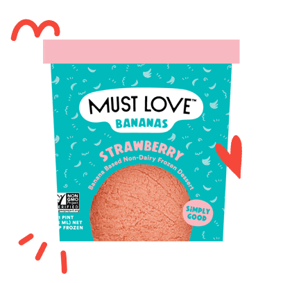 mustloveco ice cream strawberry oat milk nicecream Sticker