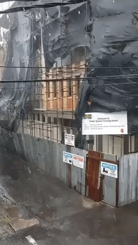 Severe Winds Whip Across Construction Site in Dominica
