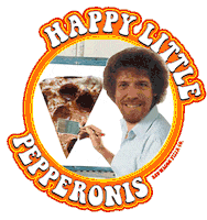Bob Ross Thank You Sticker by Red Wagon Pizza Co
