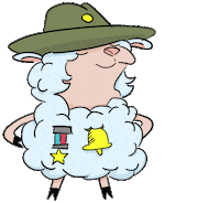 Ohsheepcards boom explosion army sheep Sticker