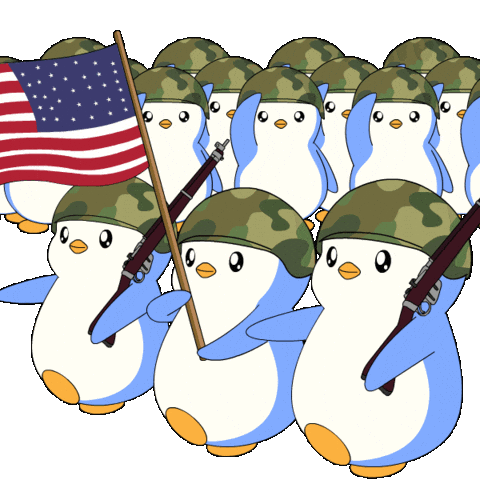 Saluting United States Sticker by Pudgy Penguins