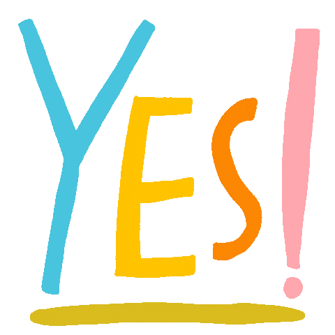 Lettering Yes Sticker by Linzie Hunter