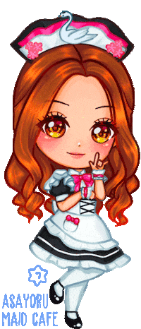 asayoru_cafe kawaii cafe chibi anime girl Sticker