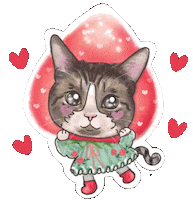 Meow Strawberry Sticker
