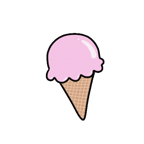 Ice Cream Pink Sticker by little letters studio
