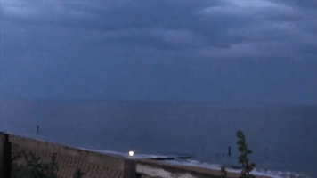 Lightning Flashes Off South English Coast on Stormy Night