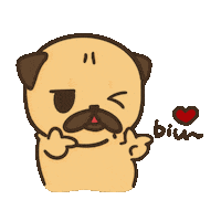 Pug Grumpydog Sticker