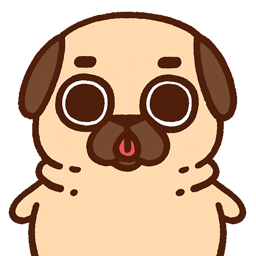 Bow Thank You Sticker by Puglie Pug