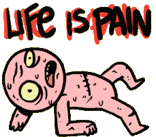 kill me pain Sticker by sketchnate