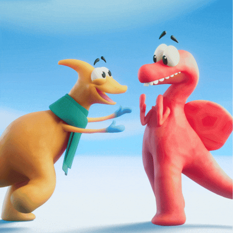 Come Closer Hug GIF by Claynosaurz