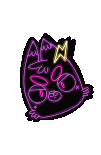 artyandchikle cat wink neon gato Sticker