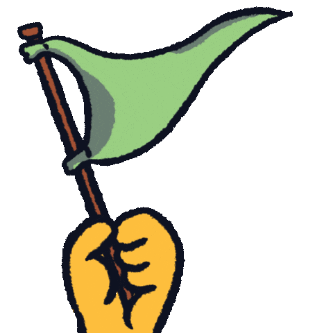 Green Flag Art Sticker by Monkiddo