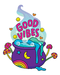 Happy Good Vibes Sticker by Carawrrr