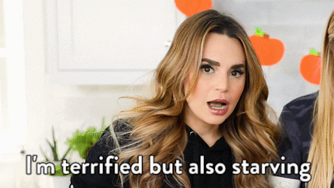 Scared Lets Eat GIF by Rosanna Pansino