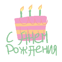 Birthday С Днём Рождения Sticker