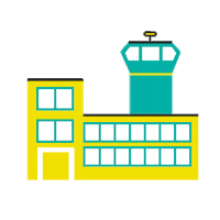 Airplane Airport Sticker by Carttec