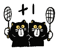 Cat Badminton Sticker