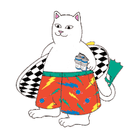 RIPNDIP_CAT alien skate surf fat Sticker