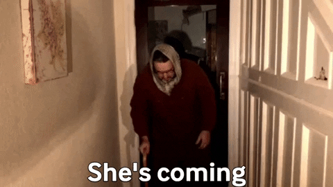 Old Lady Shes Coming GIF by Finders Beepers History Seekers