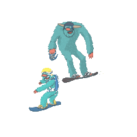 Yeti Snowboarding Sticker by MDXONE