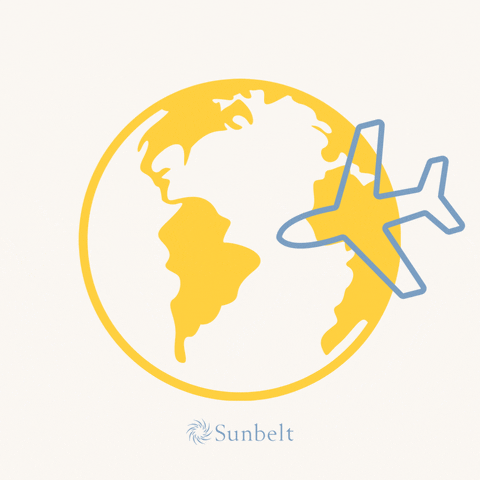 SunbeltStaffing travel world plane nurse GIF