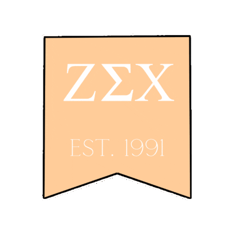 ZetaSigmaChi black peach uni 1991 Sticker