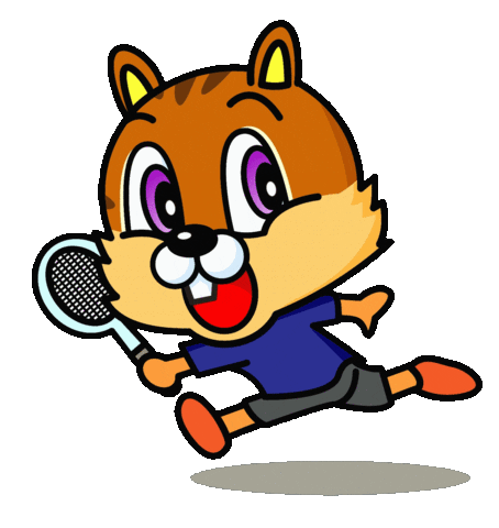 Tennis Squirrel Sticker by riseisha_at