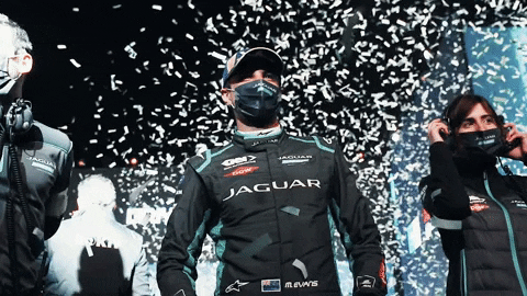 Celebrate Racing Driver GIF by Jaguar Racing