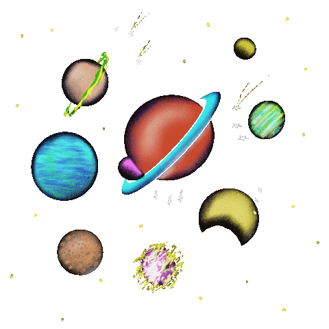 reinapatterns giphyupload universo espacio planetas Sticker