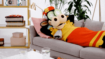 Tired Happy Sunday GIF by Minnie Mouse