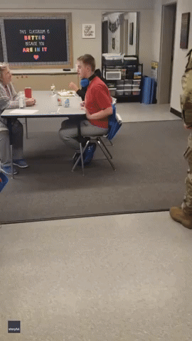 Soldier Surprises His Little Brother At School After 3 Years Away