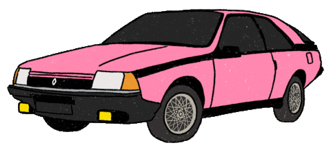 Pink Car Sticker by doña batata