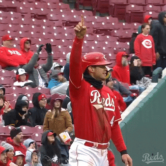 Hand Up Major League Baseball GIF by Cincinnati Reds